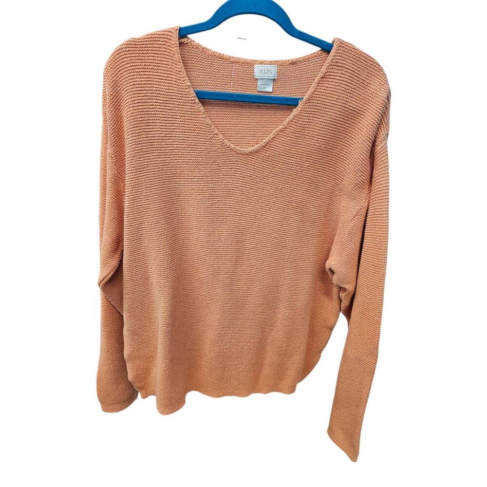 Alps Coral V Neck Sweater Size 2X